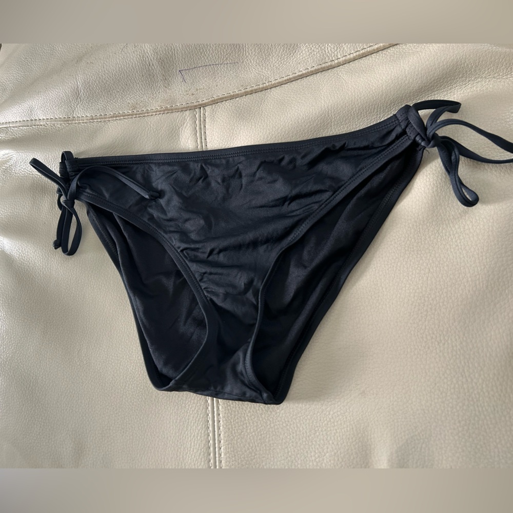 Black Tie-Side Bikini Bottom